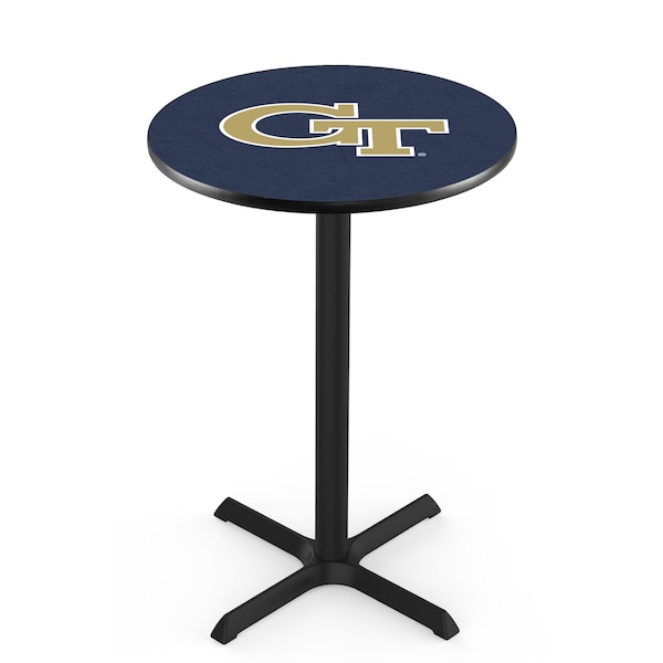 42" Blk Wrinkle Georgia Tech Pub Table